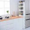 【CL】26Q3#6256-3 White multi-layer storage rack, tripod, trolley, fruit plate, wooden display rack, multi-functional storage and organization rack full image